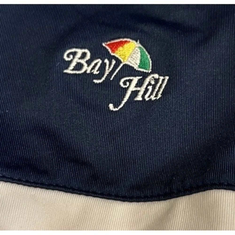 Nike Golf‎ Dri Fit Standard Fit Blue White Polo Shirt Mens Bay Hill Logo Large